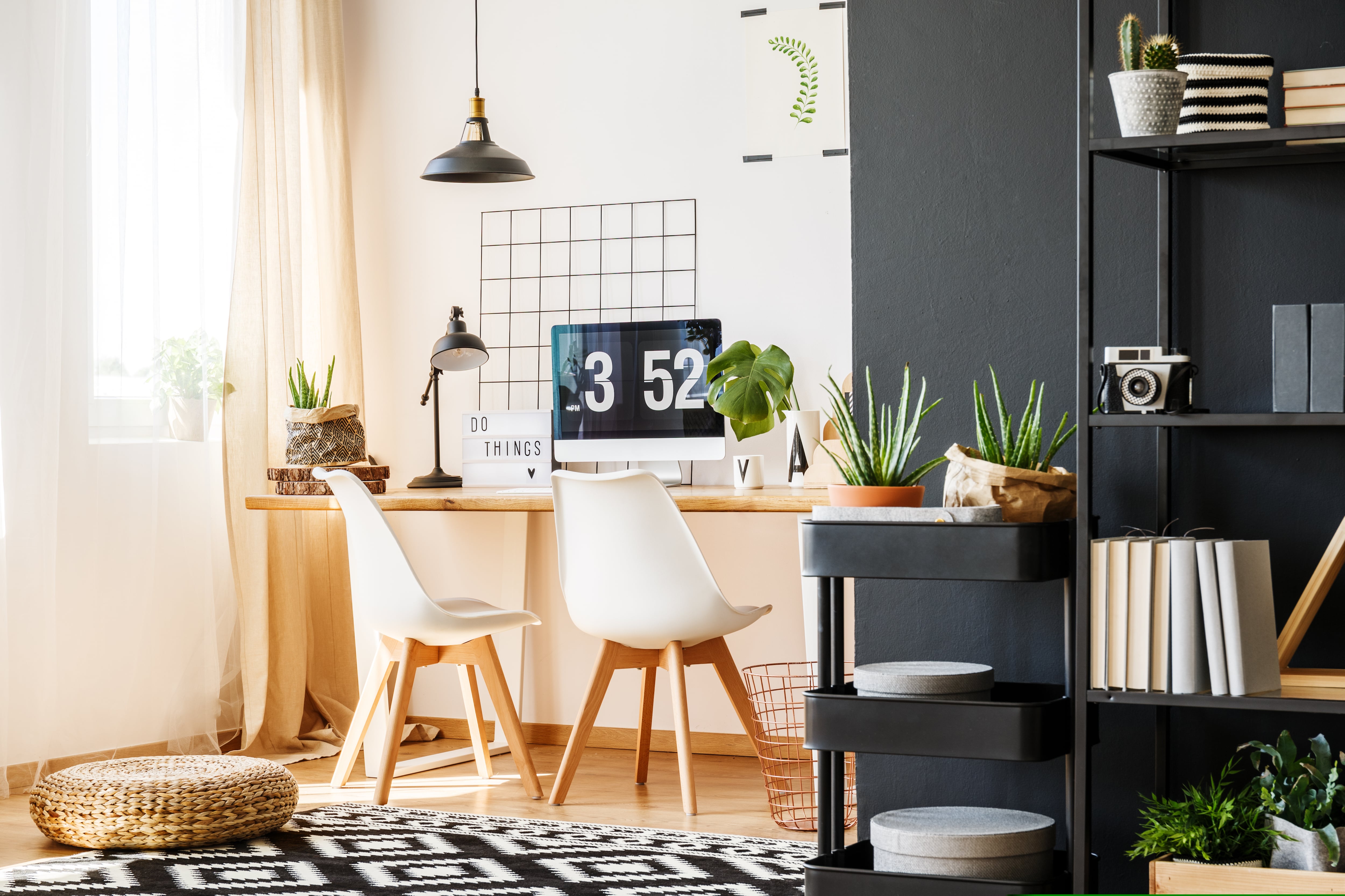 Butcher block table top work from home desk