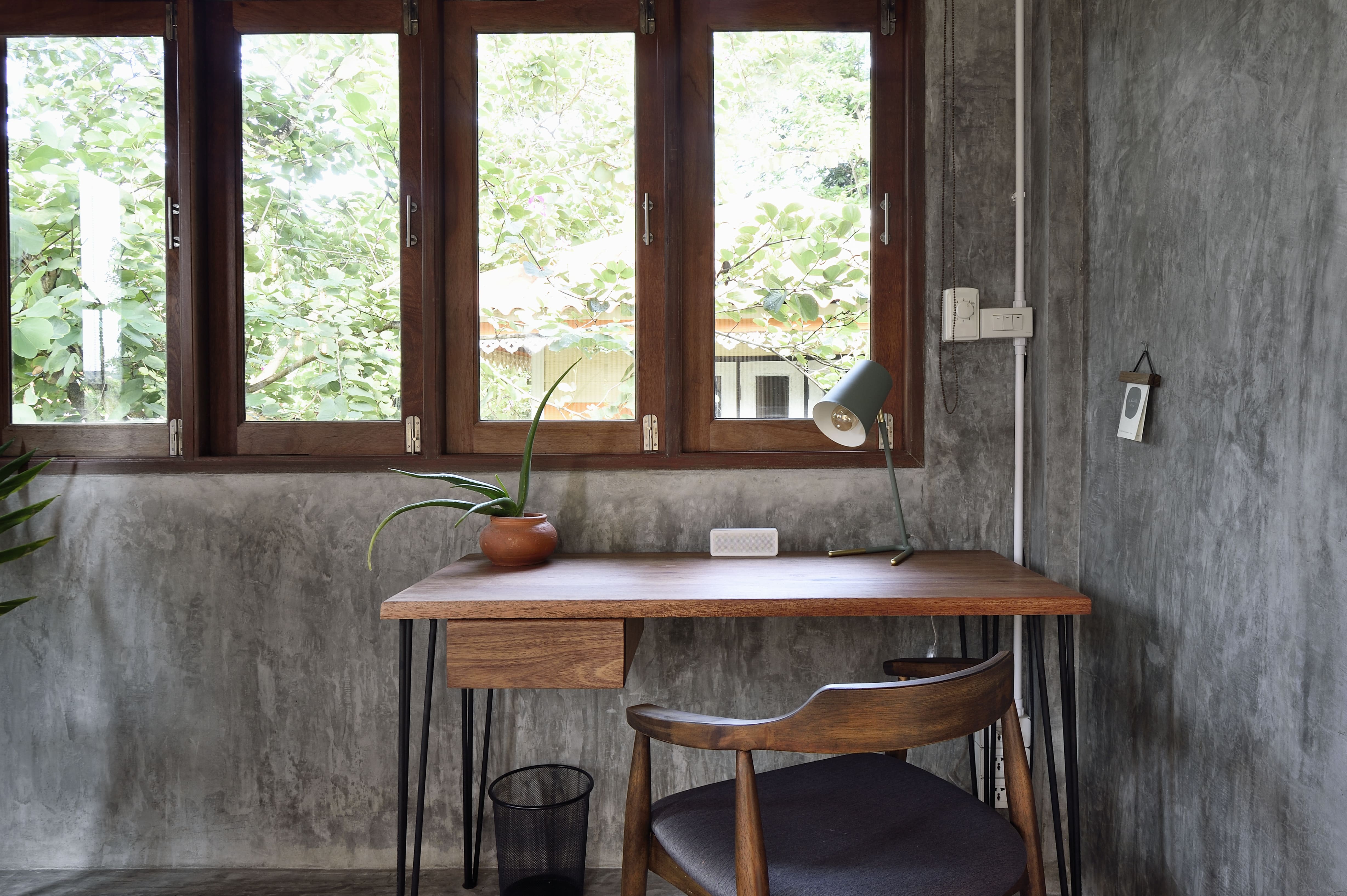 Industrial desk in home office