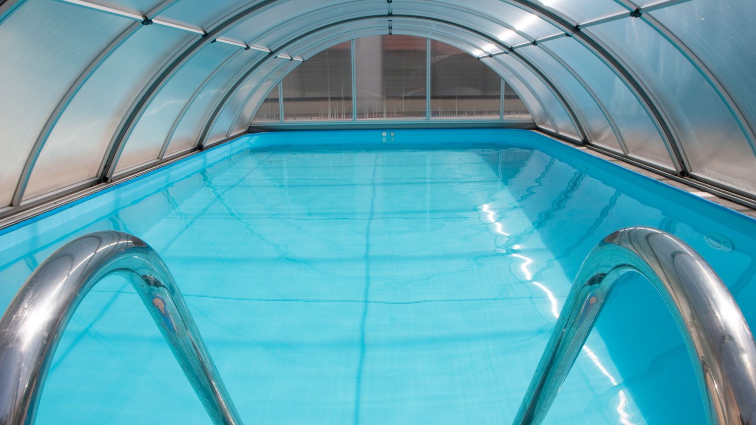 heated pool with cover