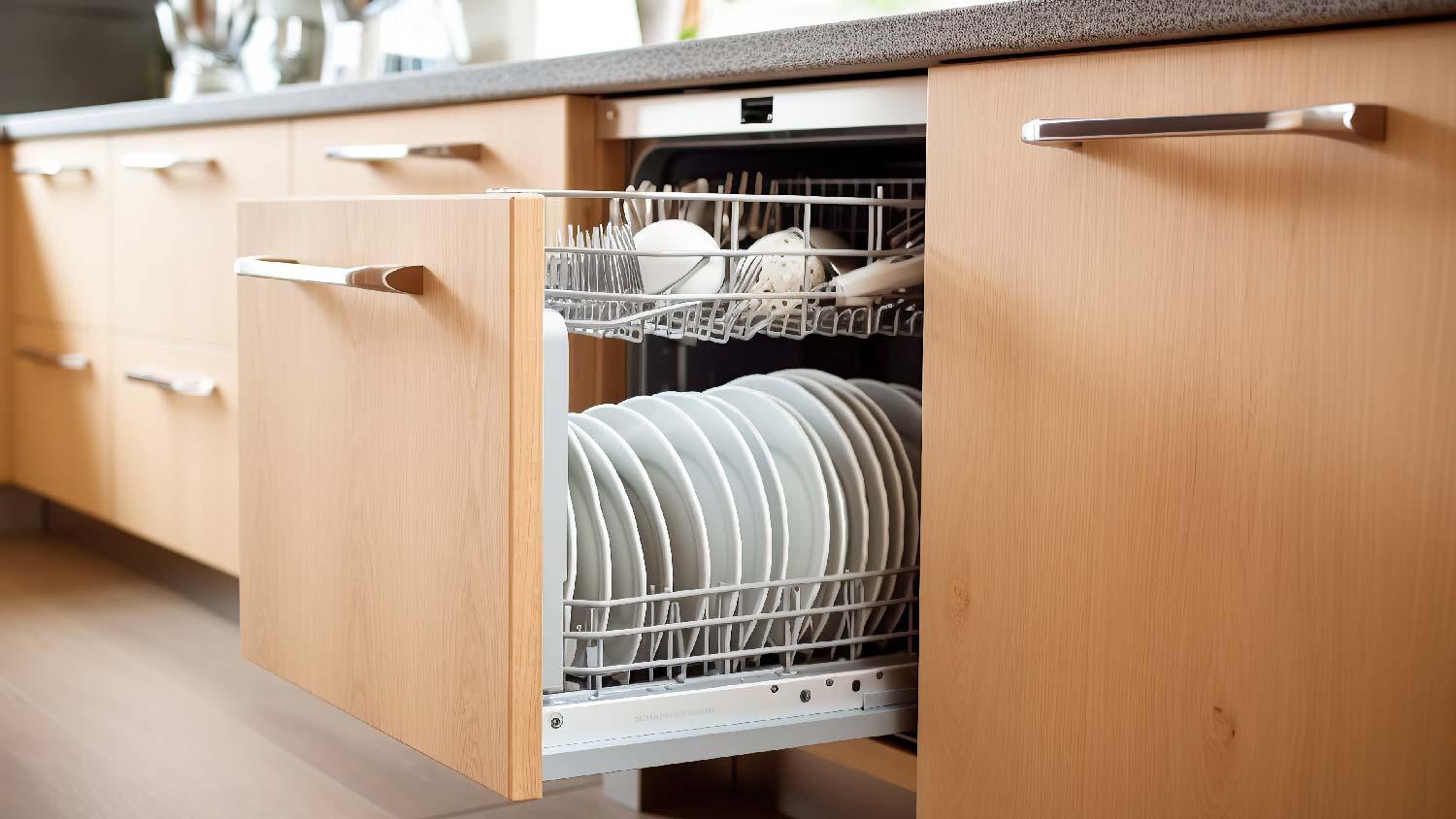 A drawer dishwasher