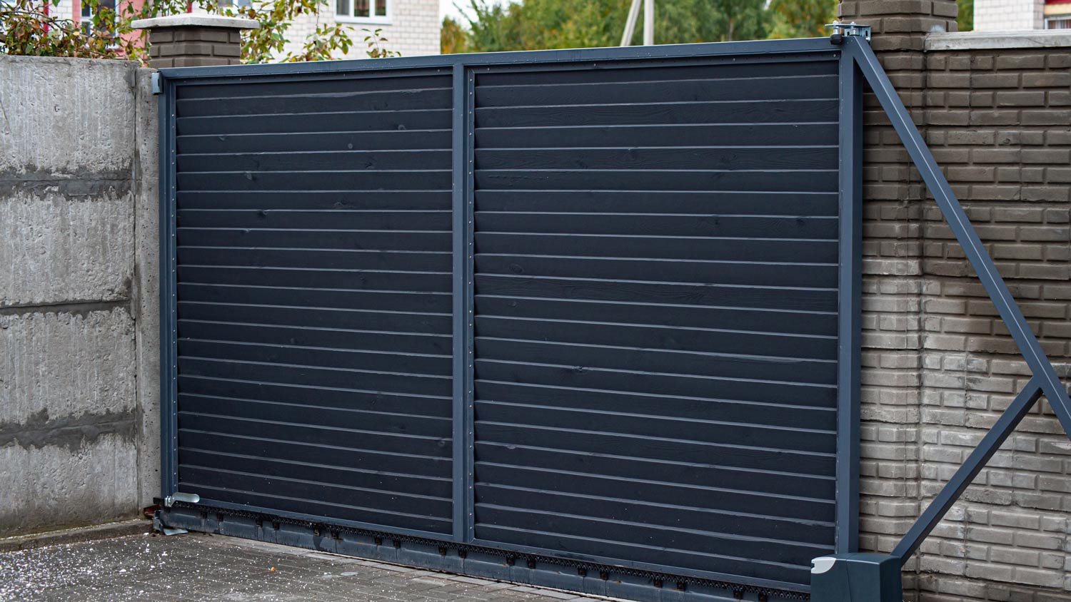 Electric garage door opener installed in garage