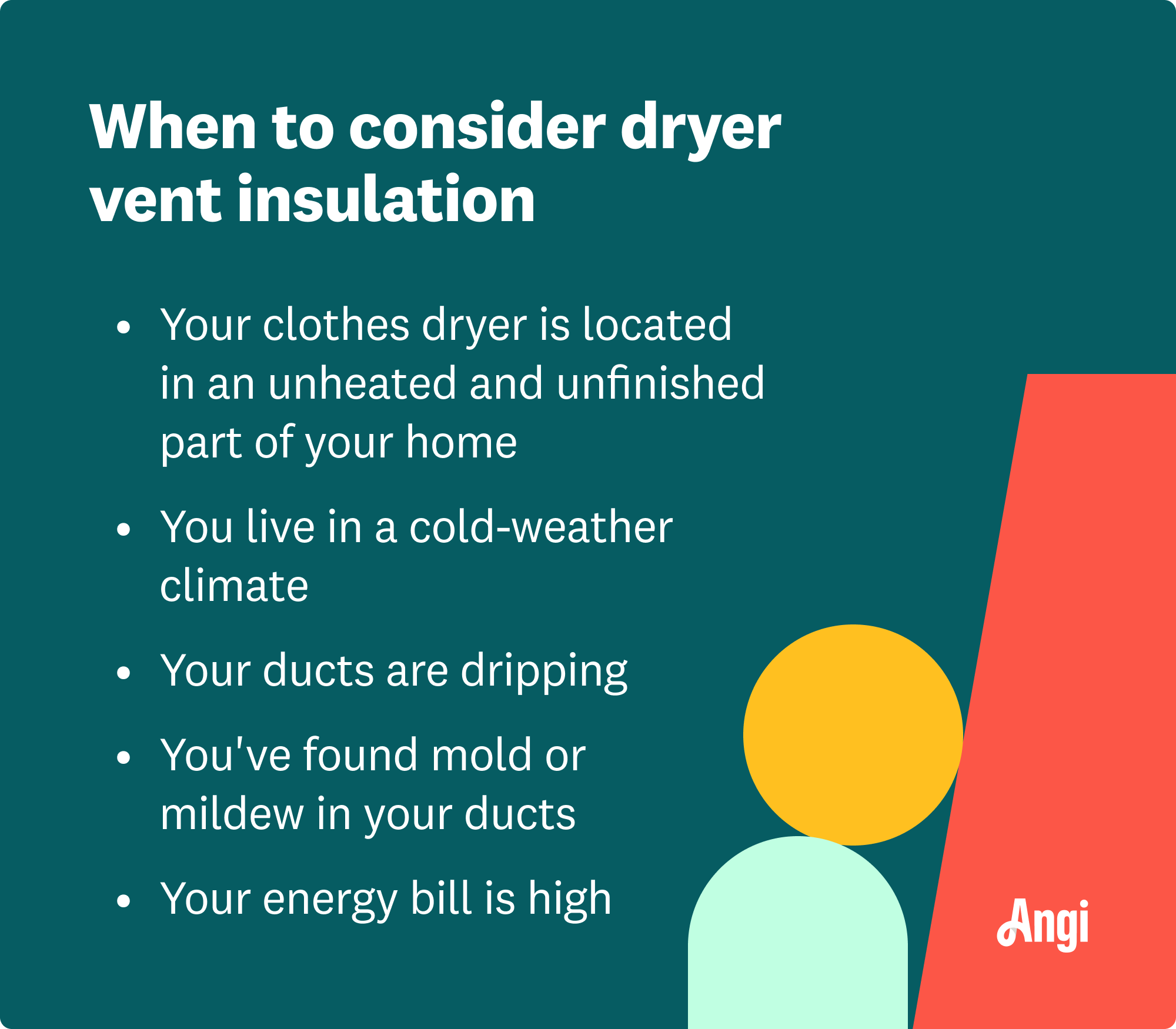 5 dryer vent insulation considerations, including if you’ve found mold or mildew in your ducts