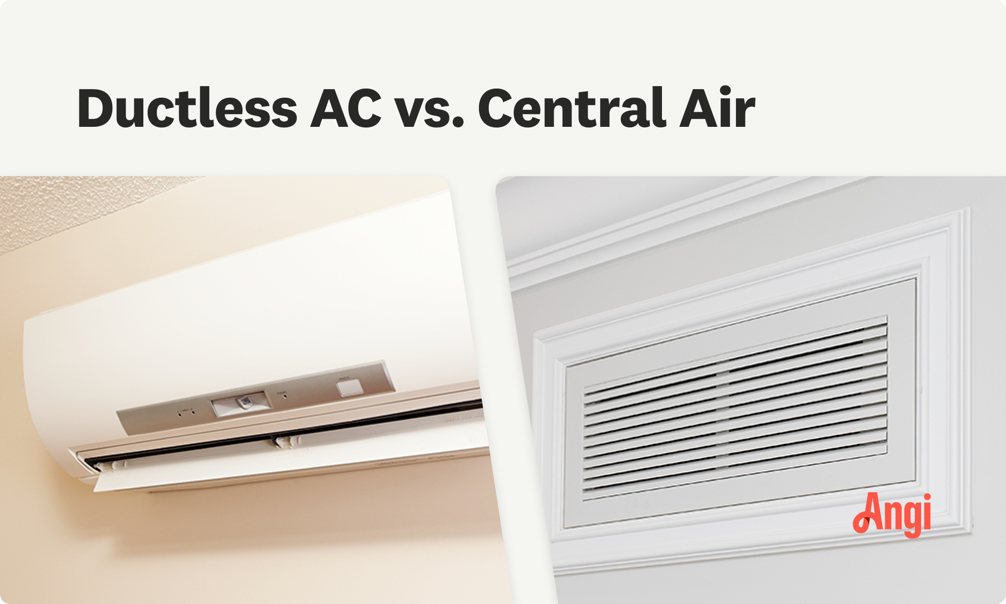 Ductless AC versus central air compared visually