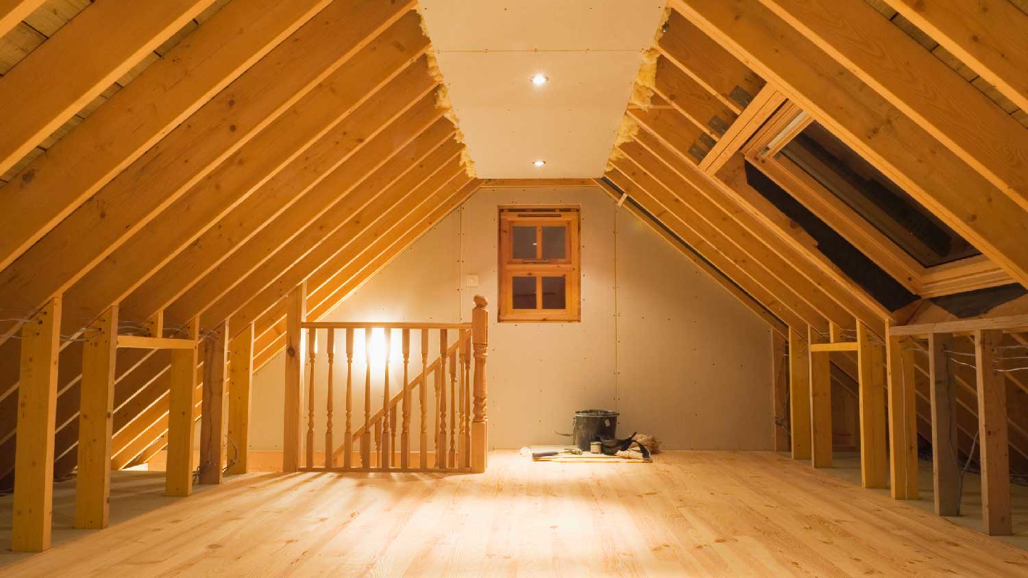 An empty attic waiting to be insulated