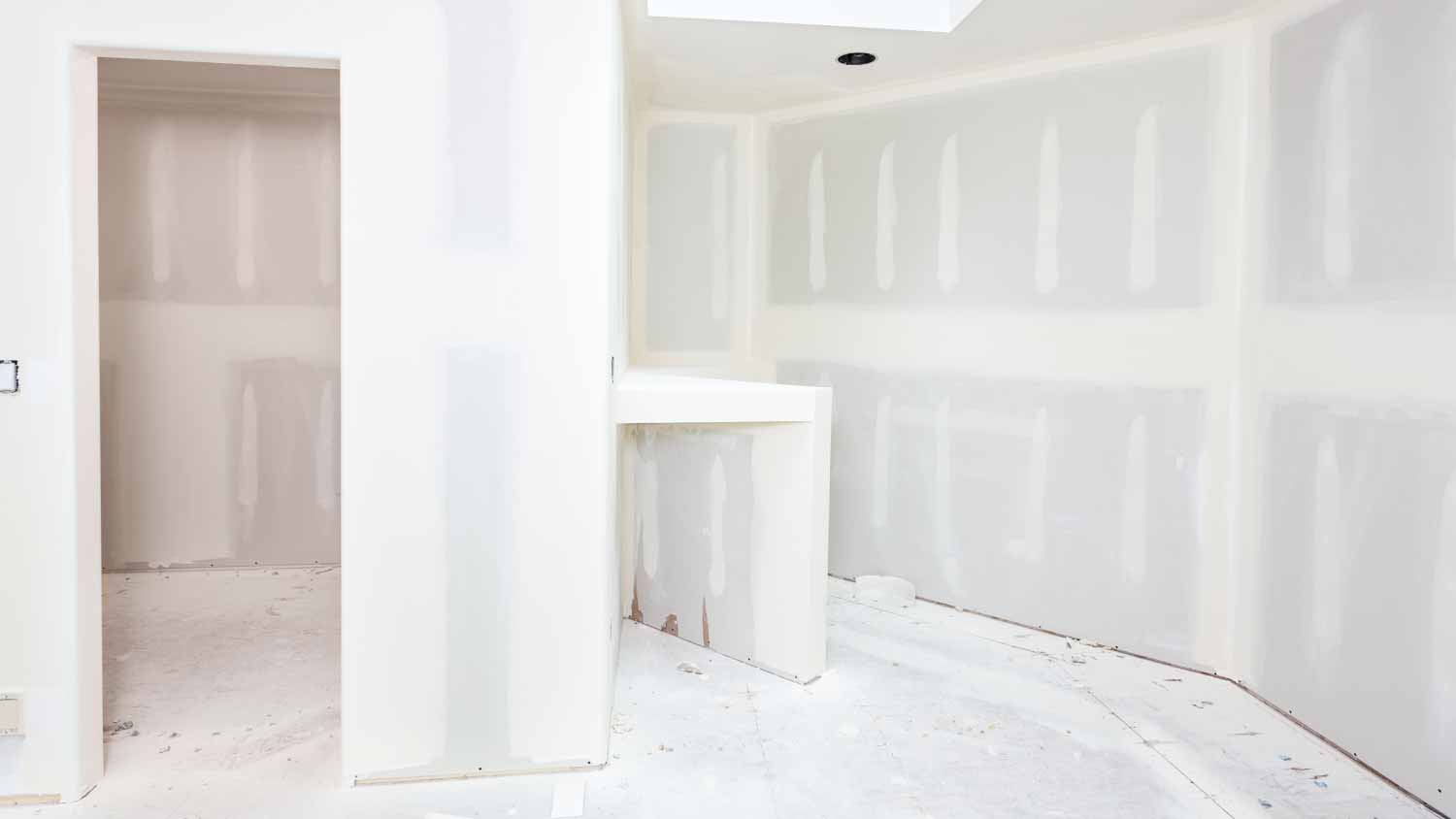 An empty drywall room