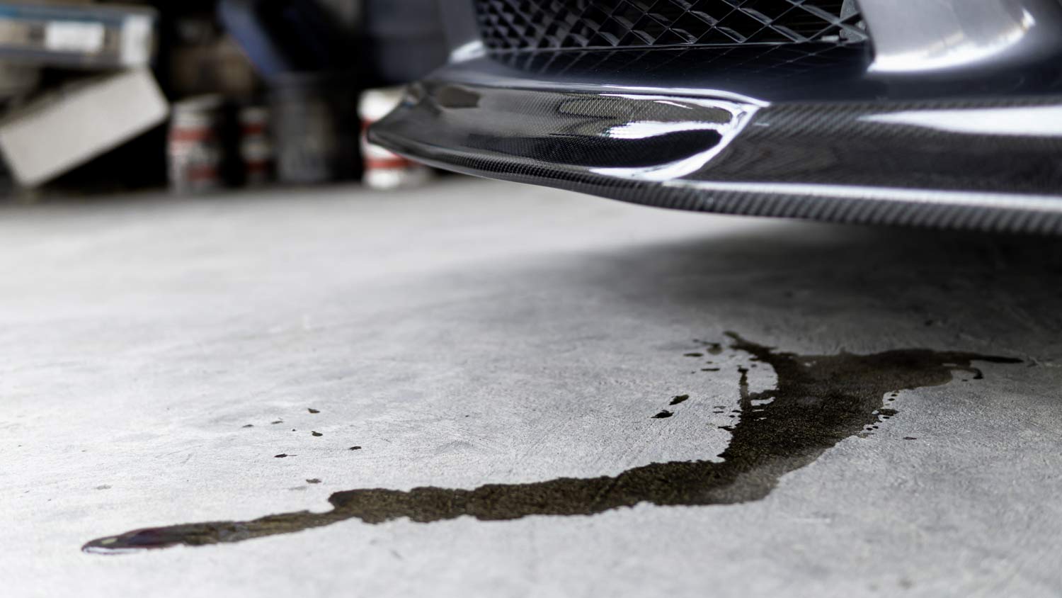 engine oil stain in garage