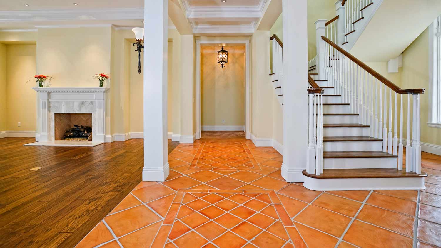 home entryway with saltillo tiles