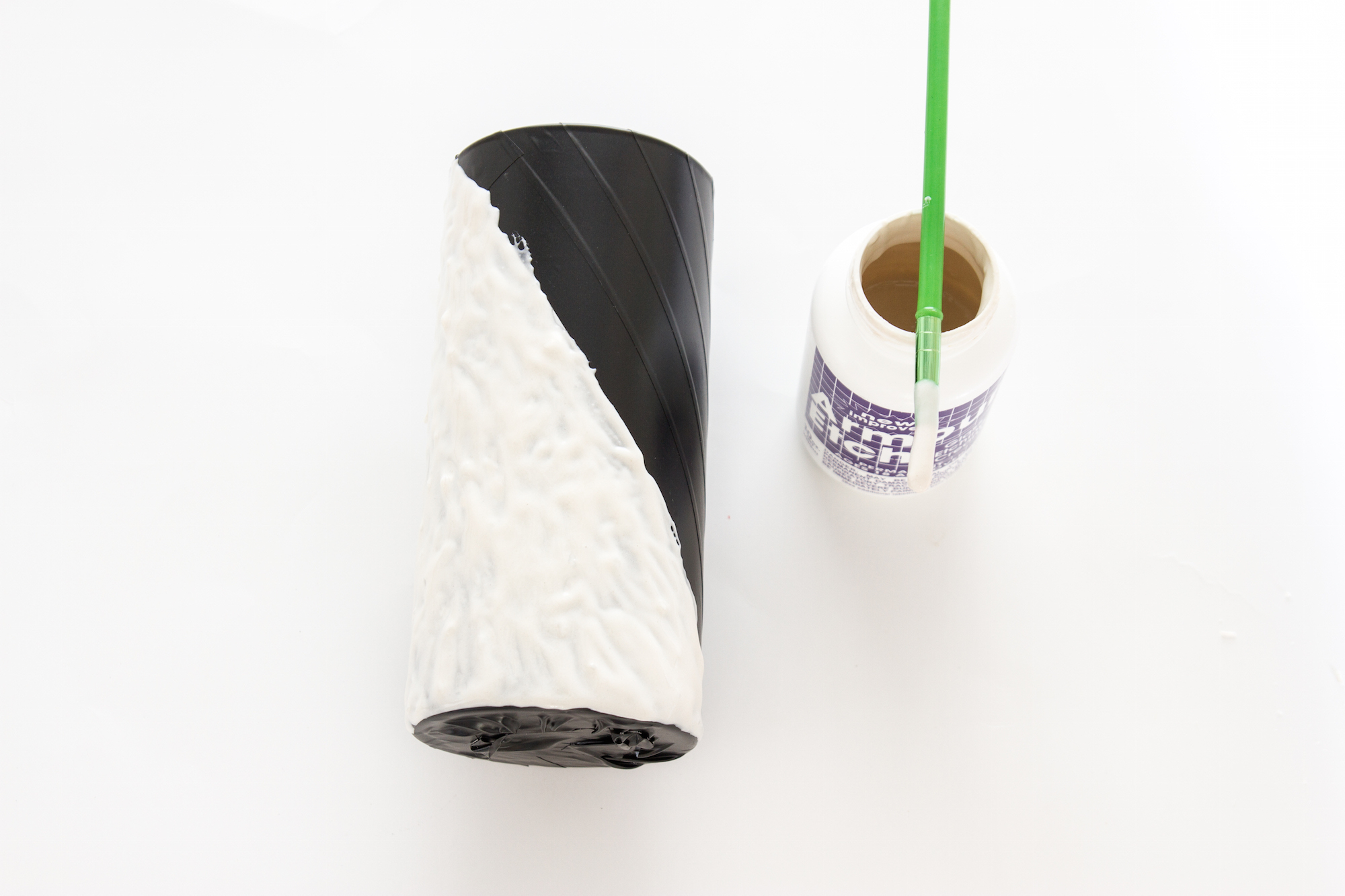 glass etching cream on vase