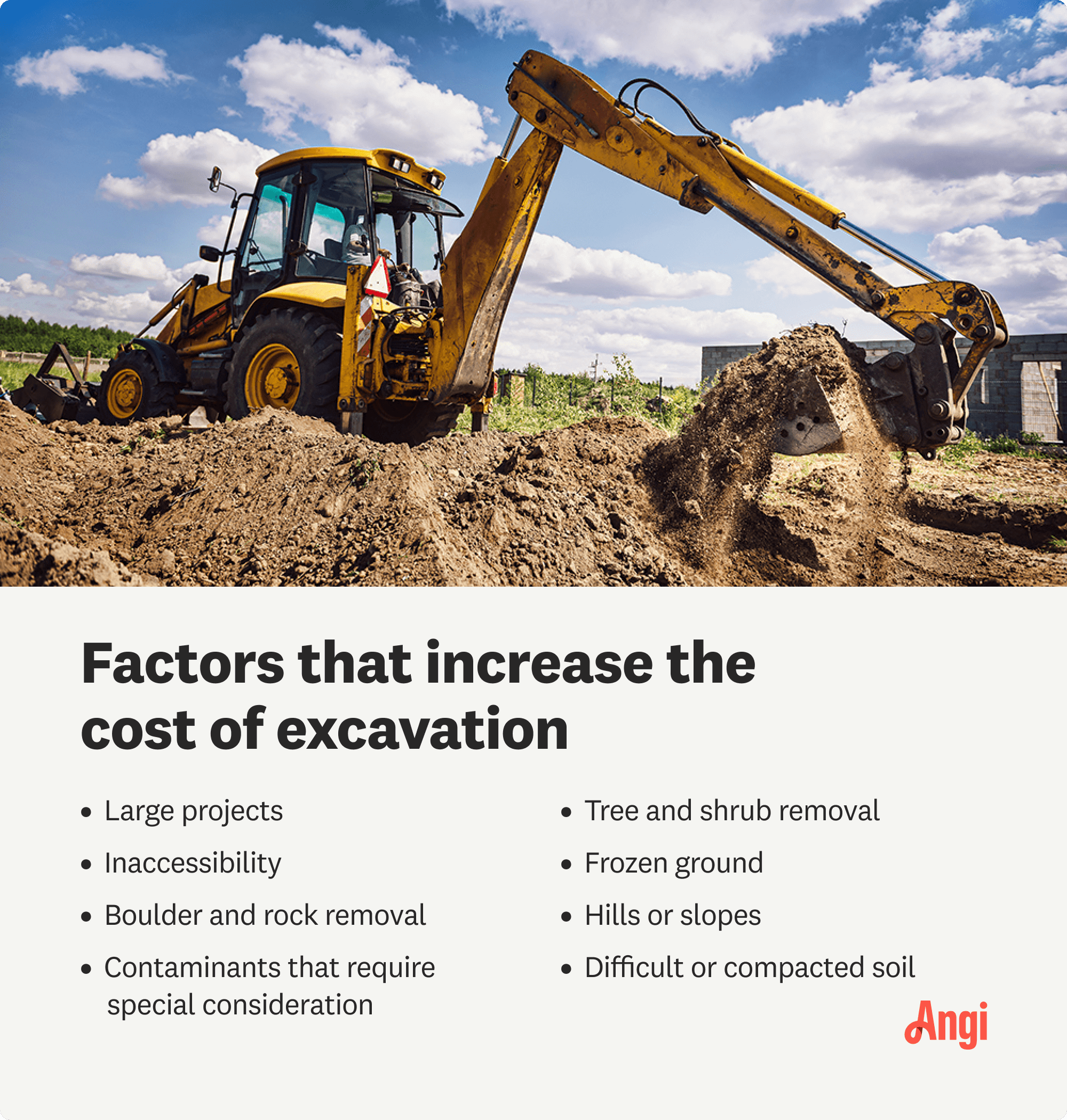 8 factors that increase the cost of excavation, including frozen ground and difficult or compacted soil