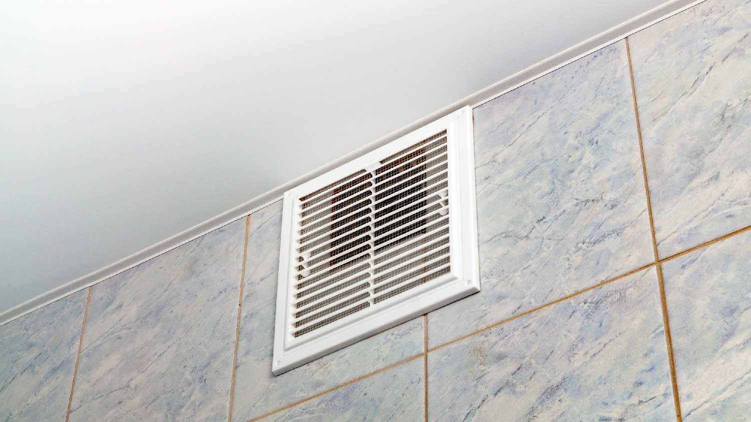 An exhaust fan in a bathroom