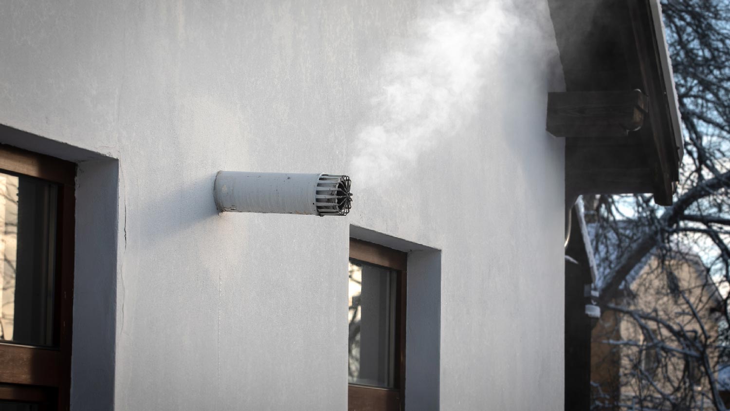 The exterior part of water heater vent