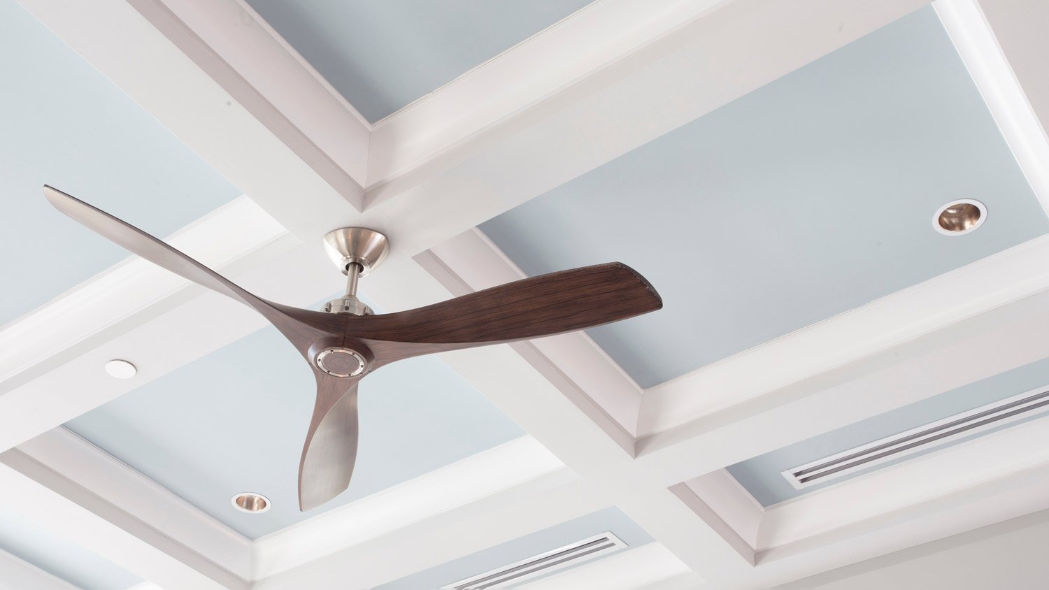 ceiling fan with coffered ceiling