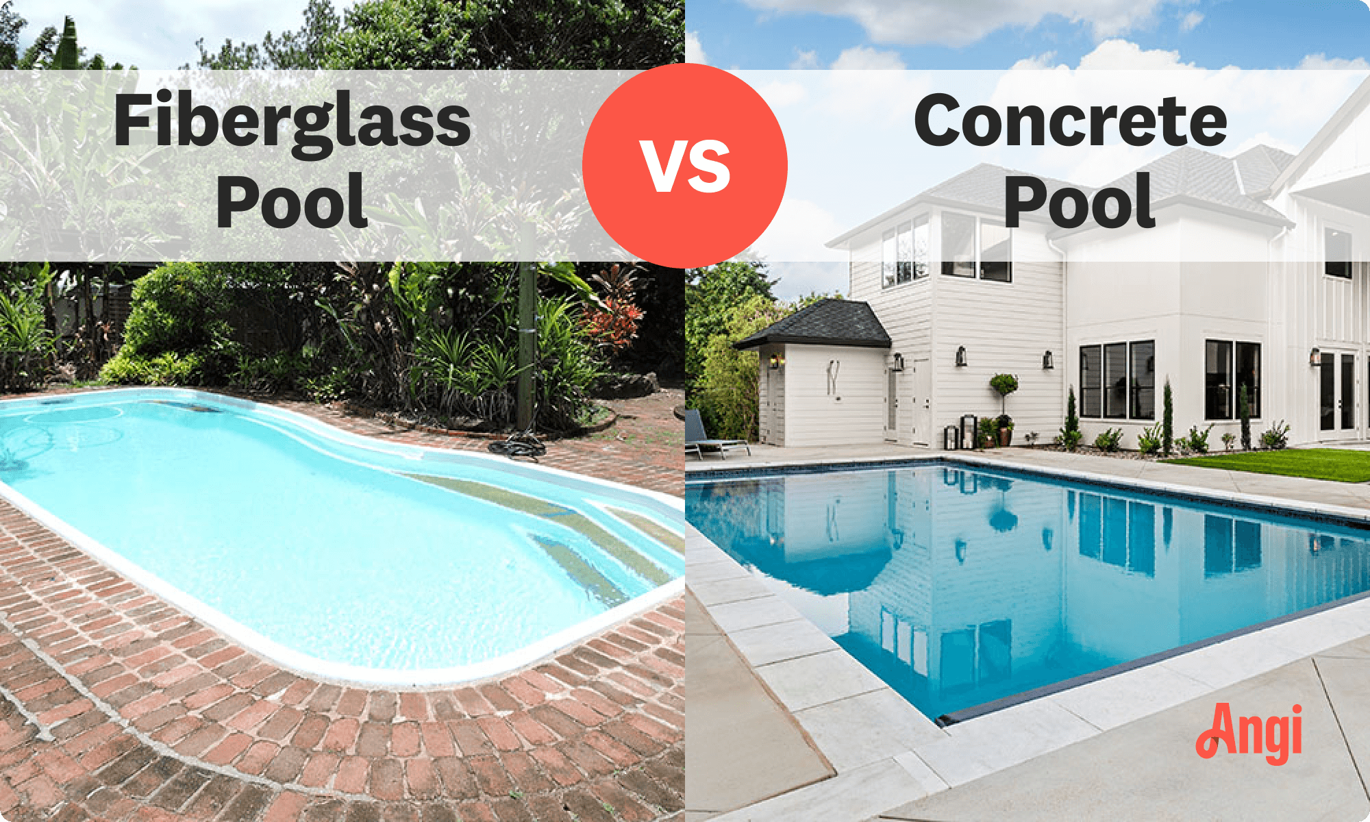 Fiberglass pool versus concrete pool visual comparison