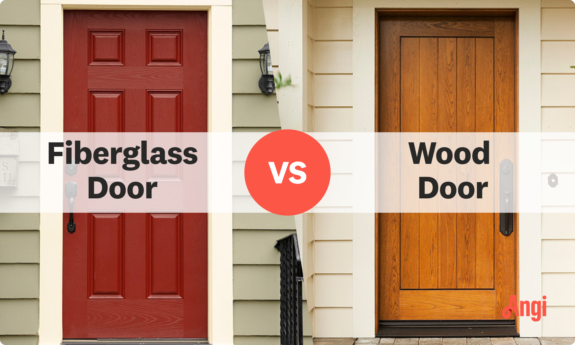 Fiberglass door versus wood door visual comparison