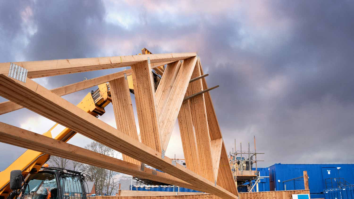 A fink roof truss