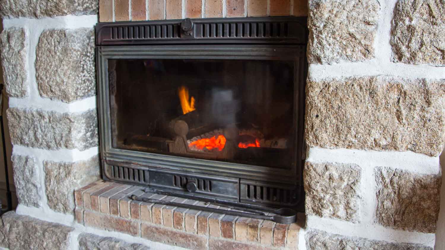 fireplace with an insert