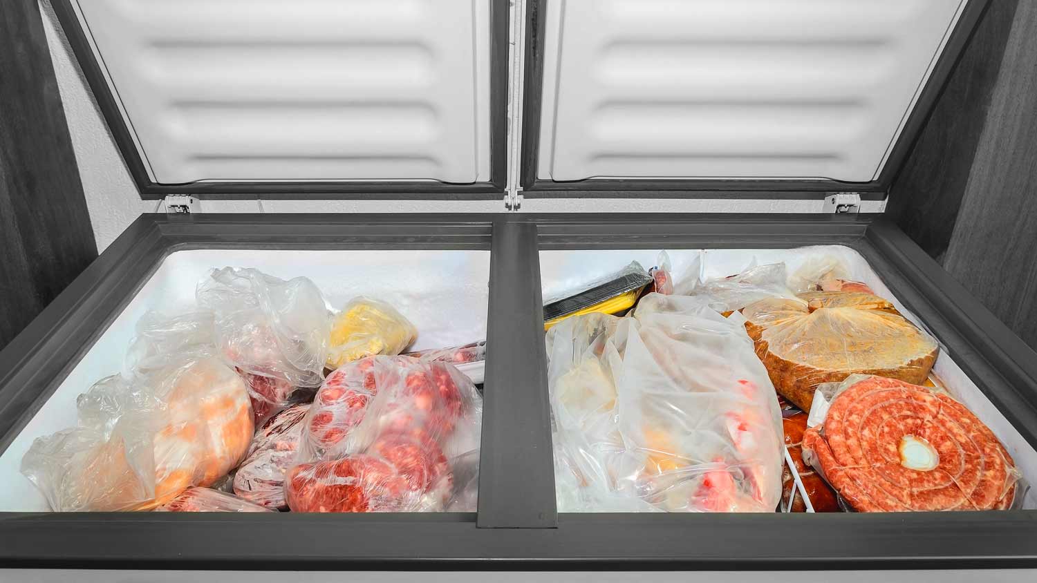 food in deep freezer