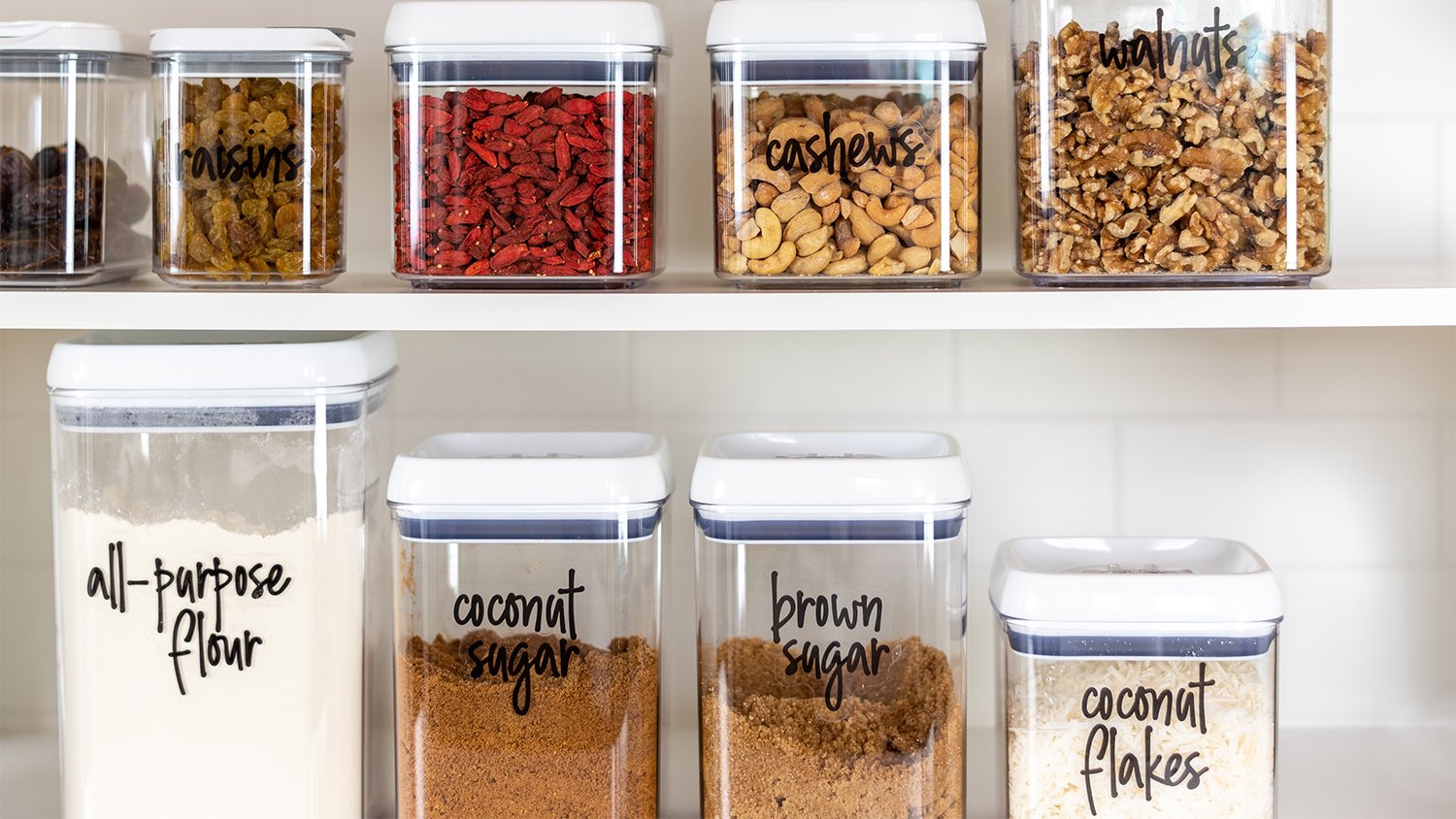 labeled items in pantry