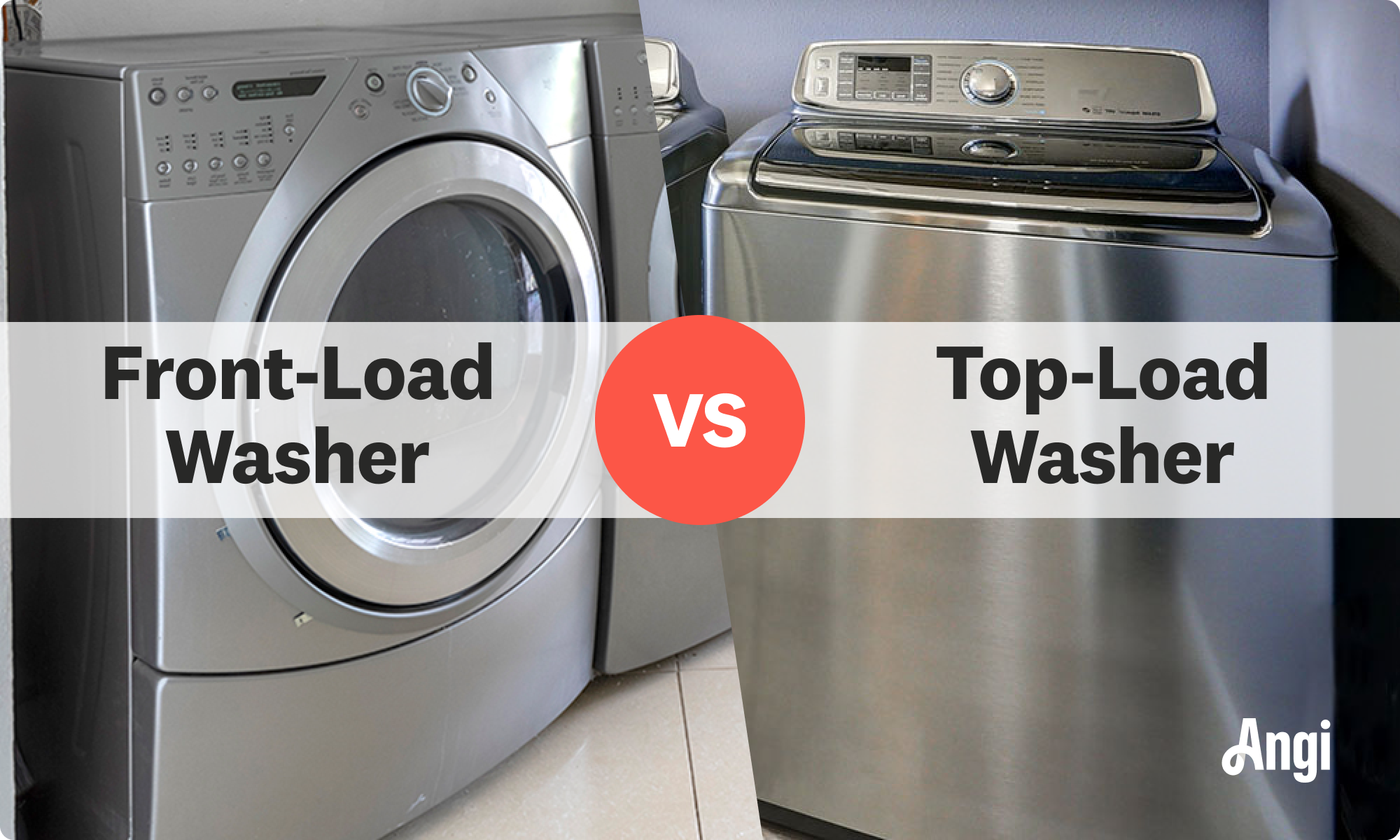 Front-load washer versus top-load washer visual comparison