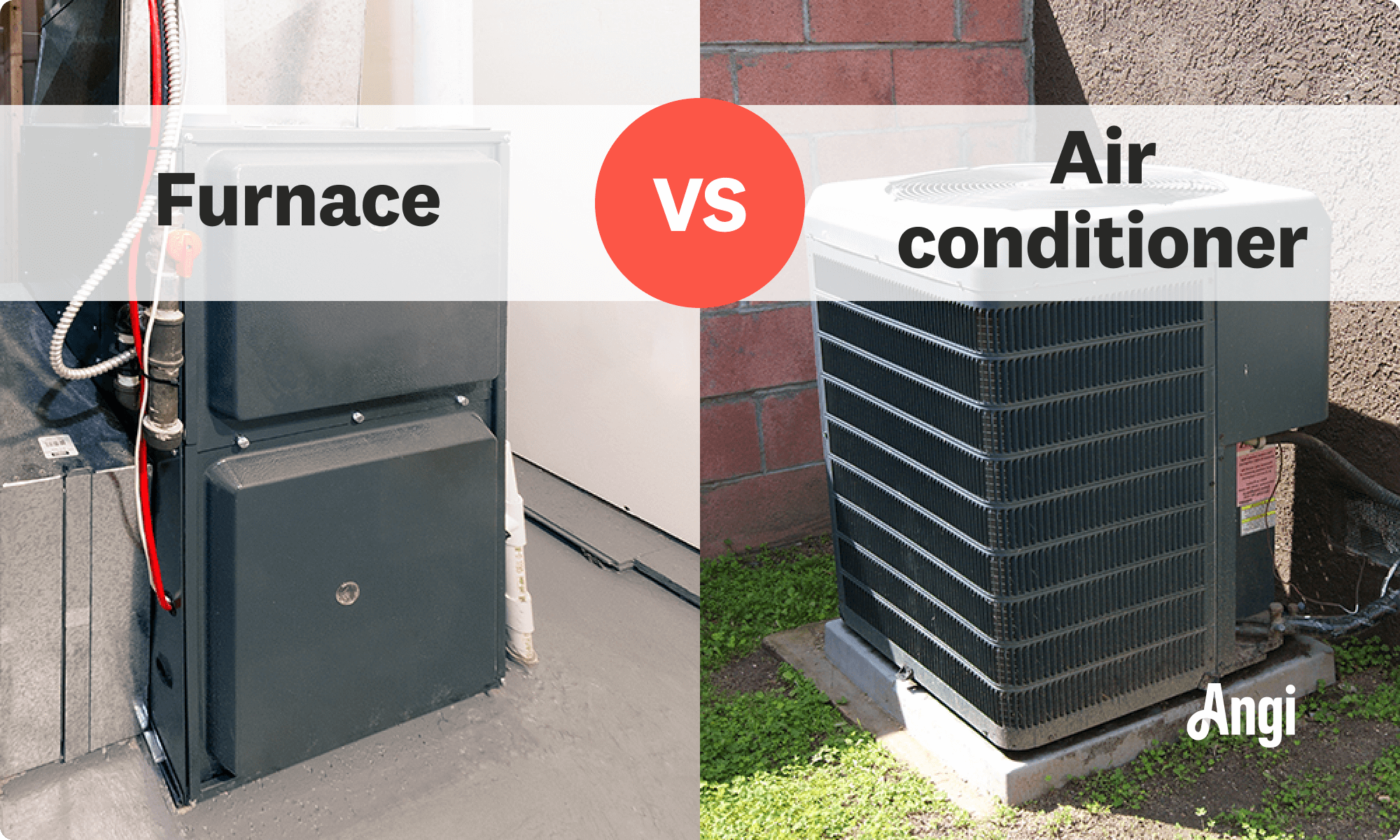 Furnace versus air conditioner visual comparison