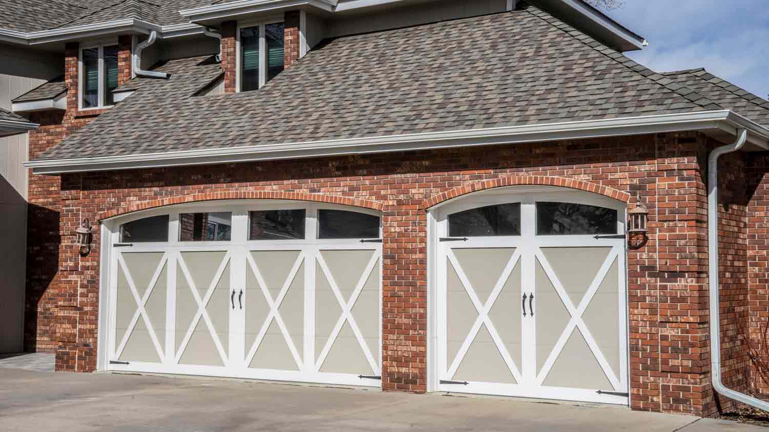 garage with barn doors