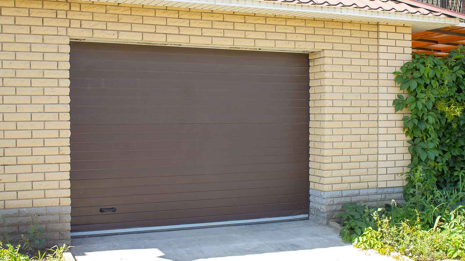 Weather seal installed at the bottom of the garage door 