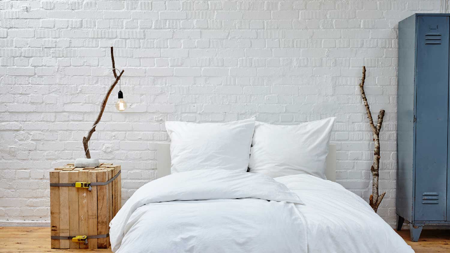 A garage space turned into a bedroom
