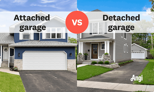 Attached garage image next to detached garage