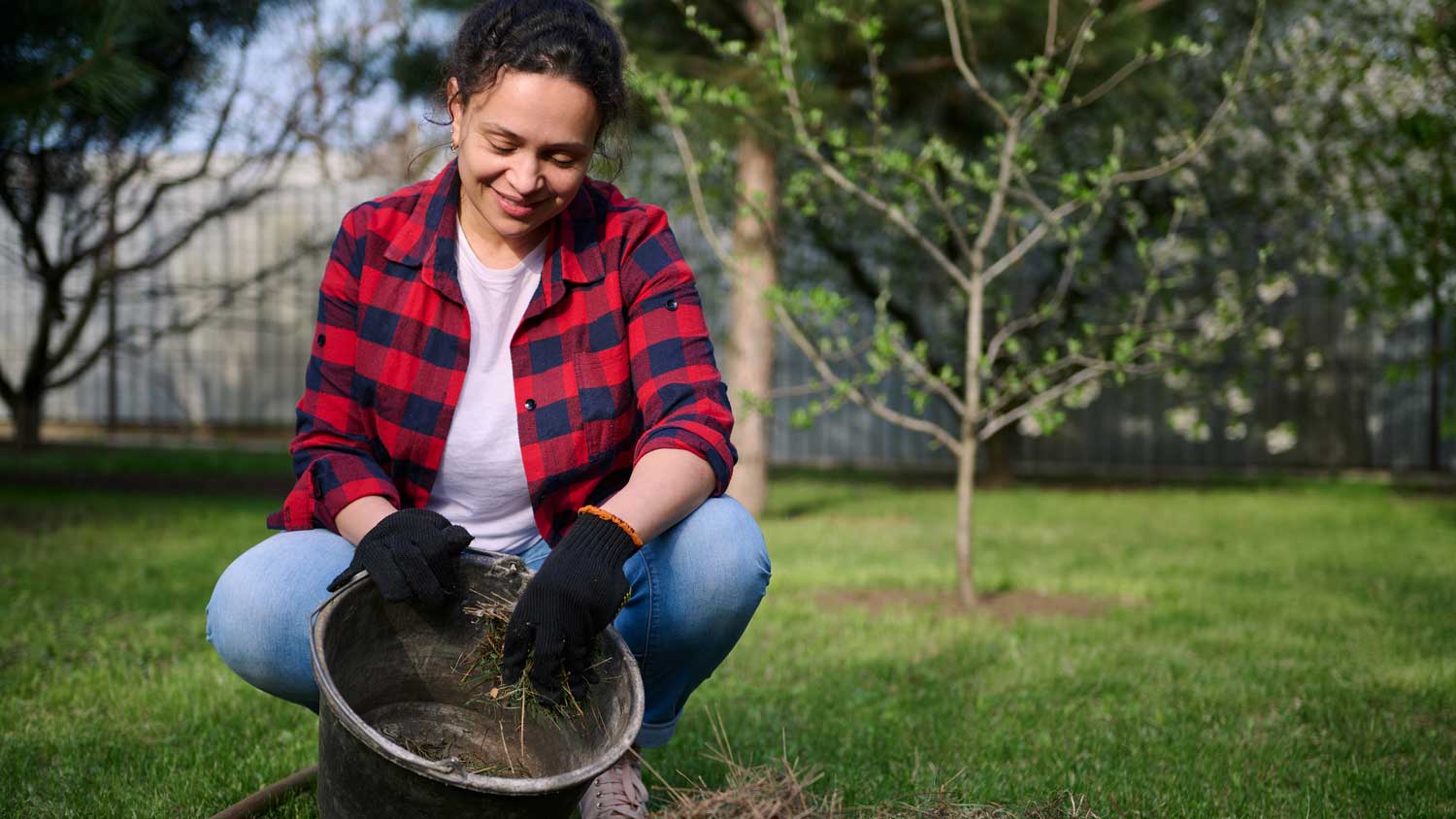 Gardener preparing compost