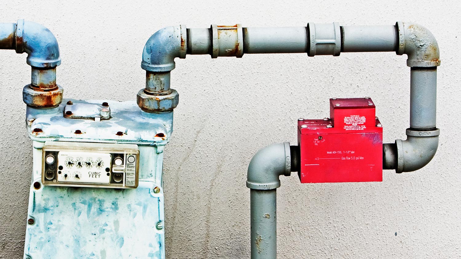 Gas meter outside house