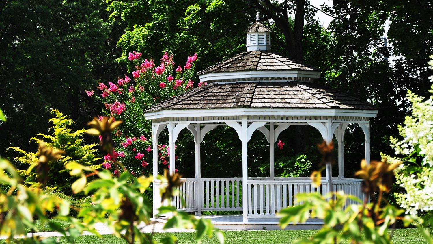 A gazebo in garden 