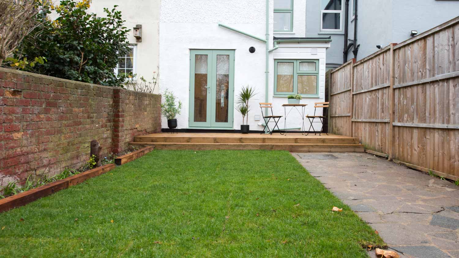 General exterior view of a back garden patio