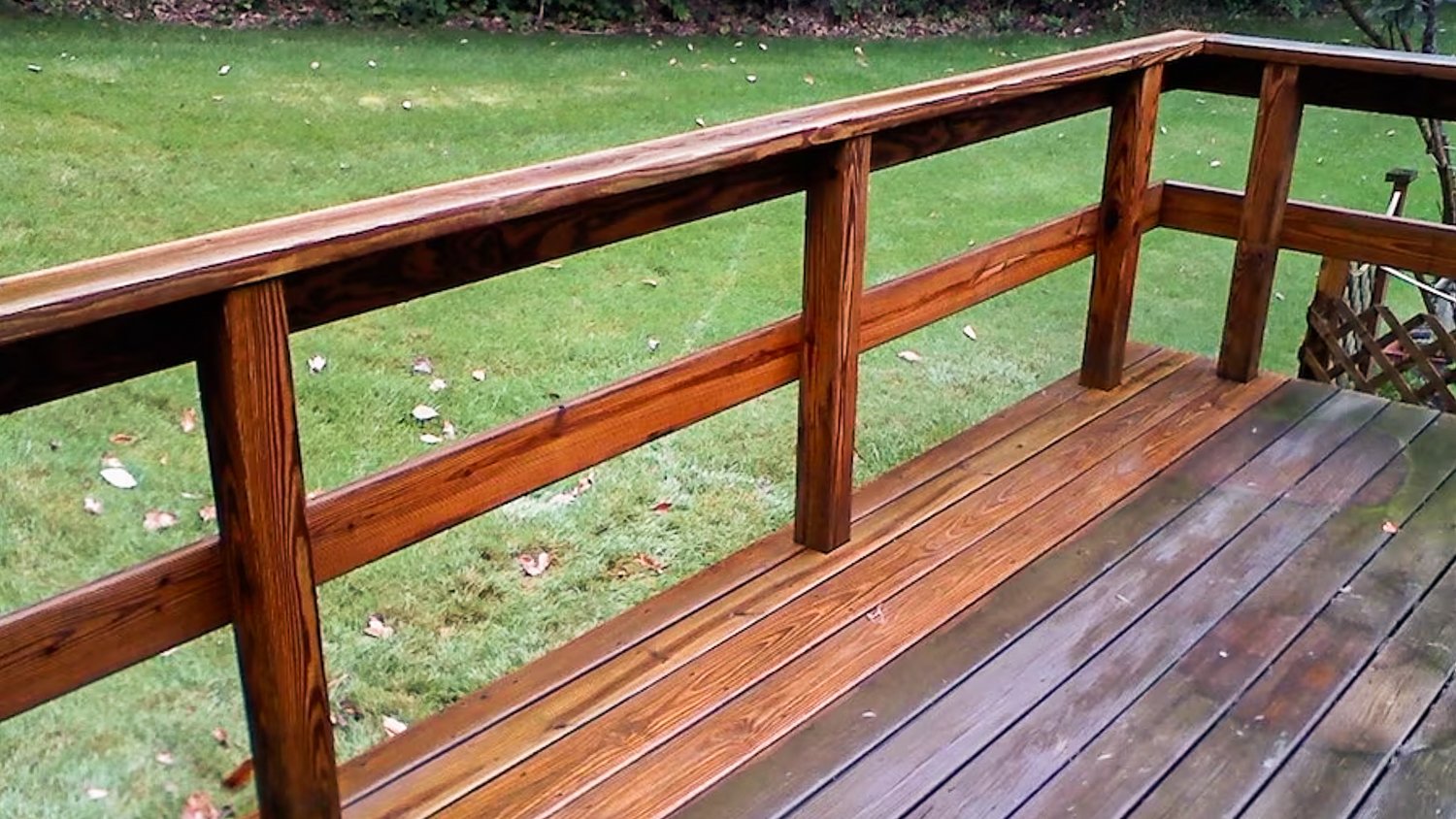 A general view of a wooden deck