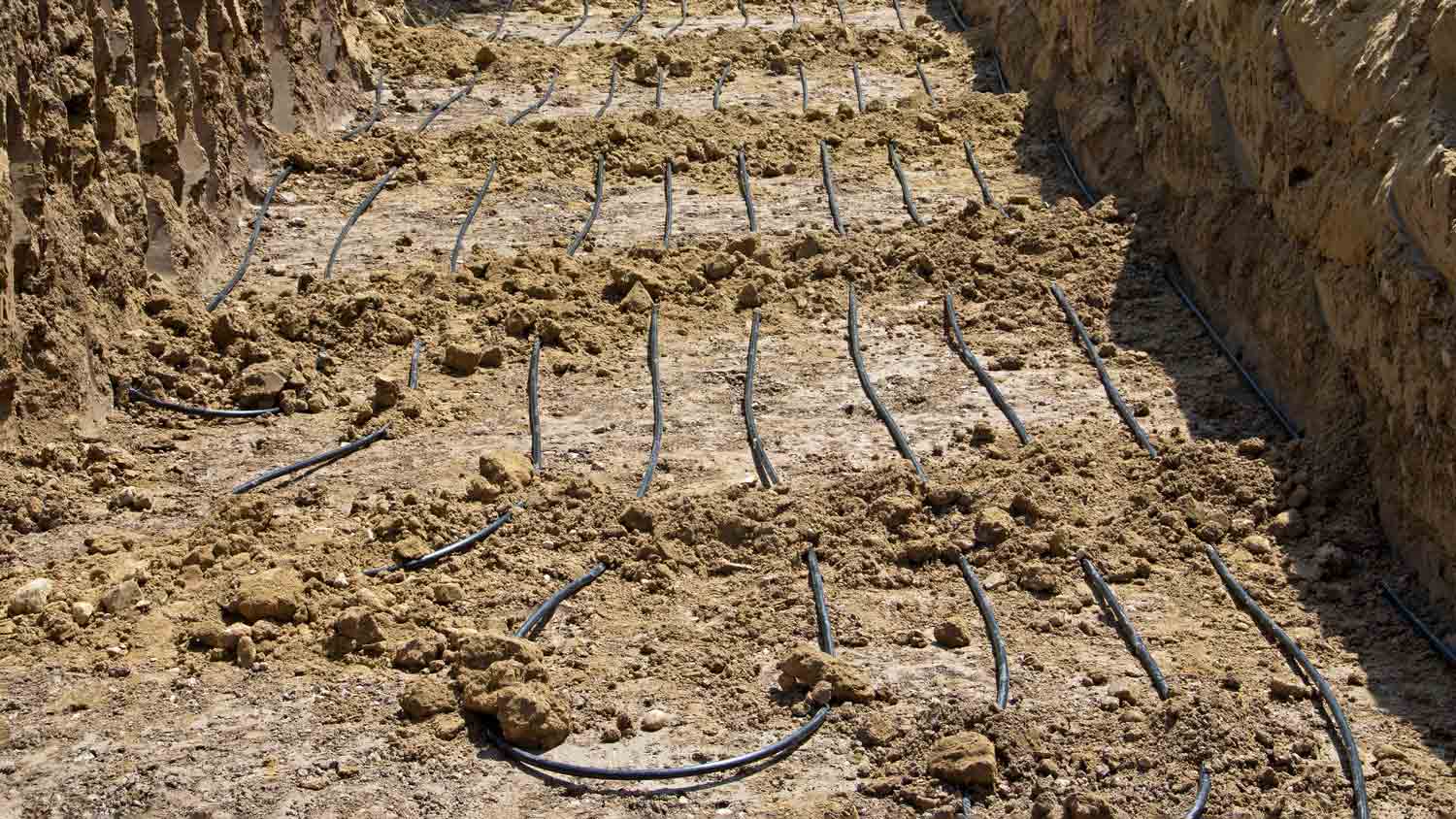 geothermal loops in yard