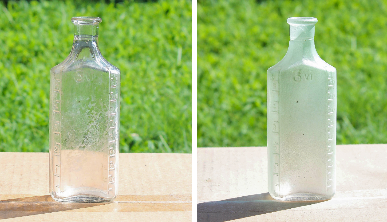 before and after vintage bottle paint