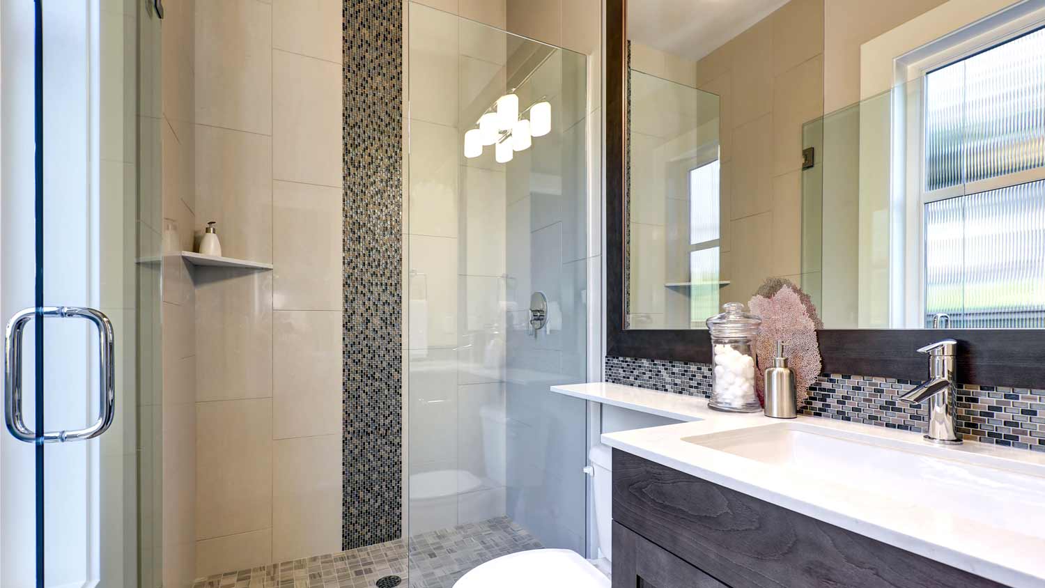 glass walk in shower