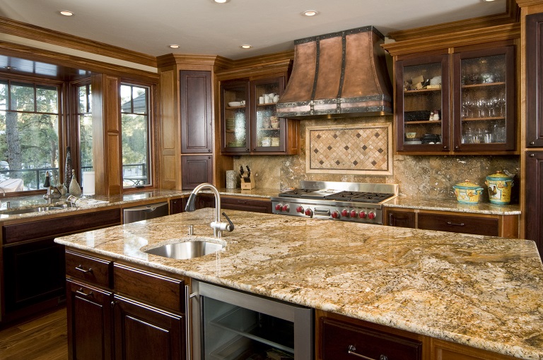 Granite island and counter