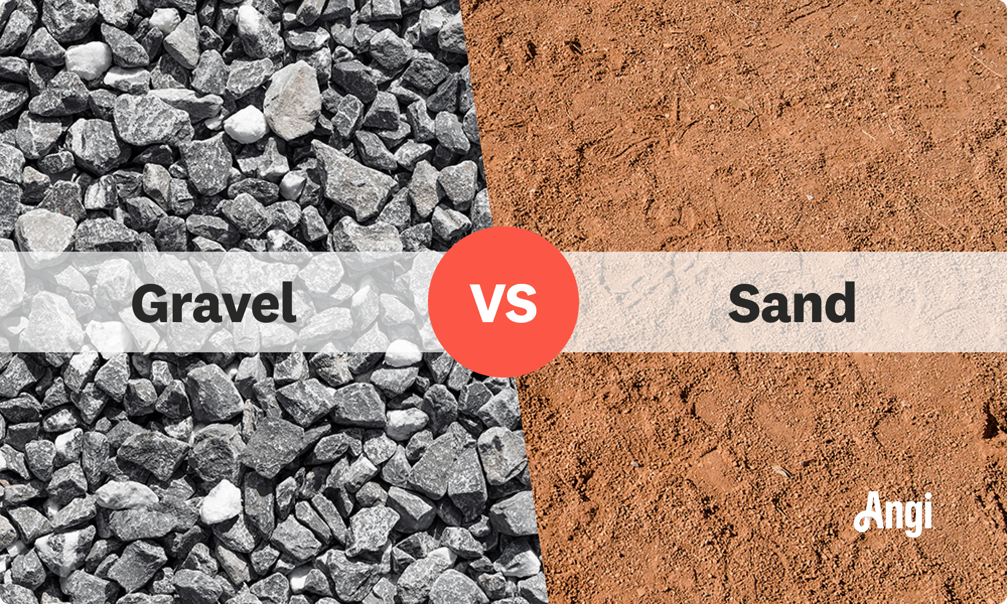 Gravel versus sand visual comparison