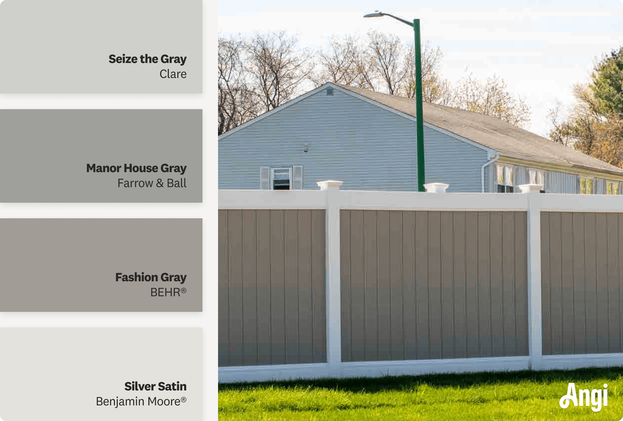Best Fence Paint Colors For Your Home Angi Gray Fence
