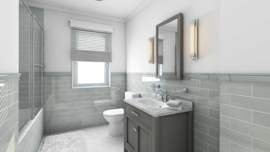 gray tiled bathroom