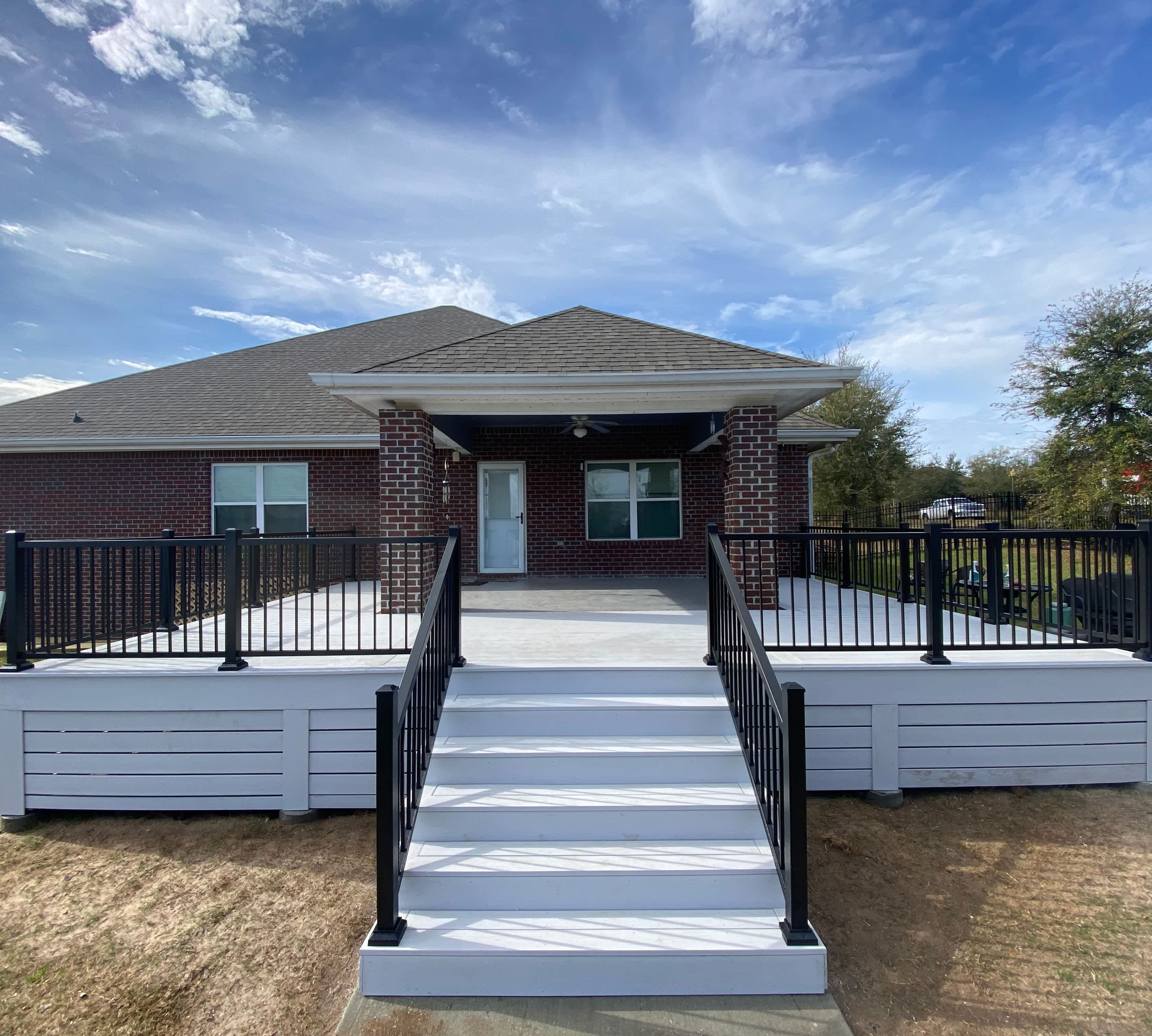 white painted deck
