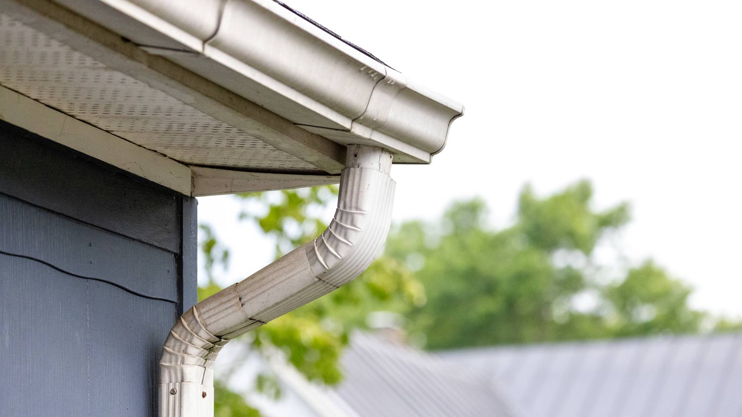 close up of gutter and downspout