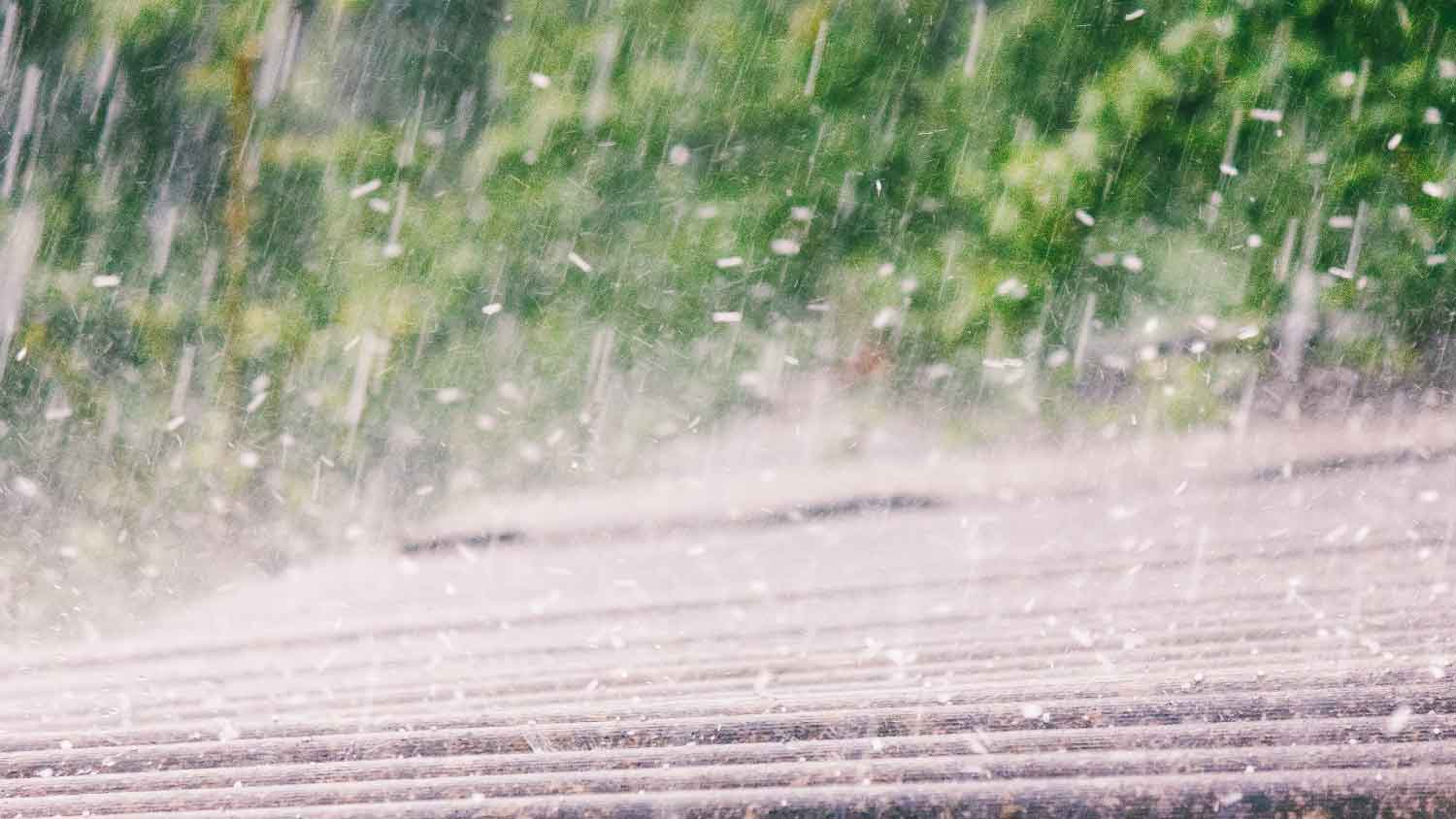 Hailstorm on roof