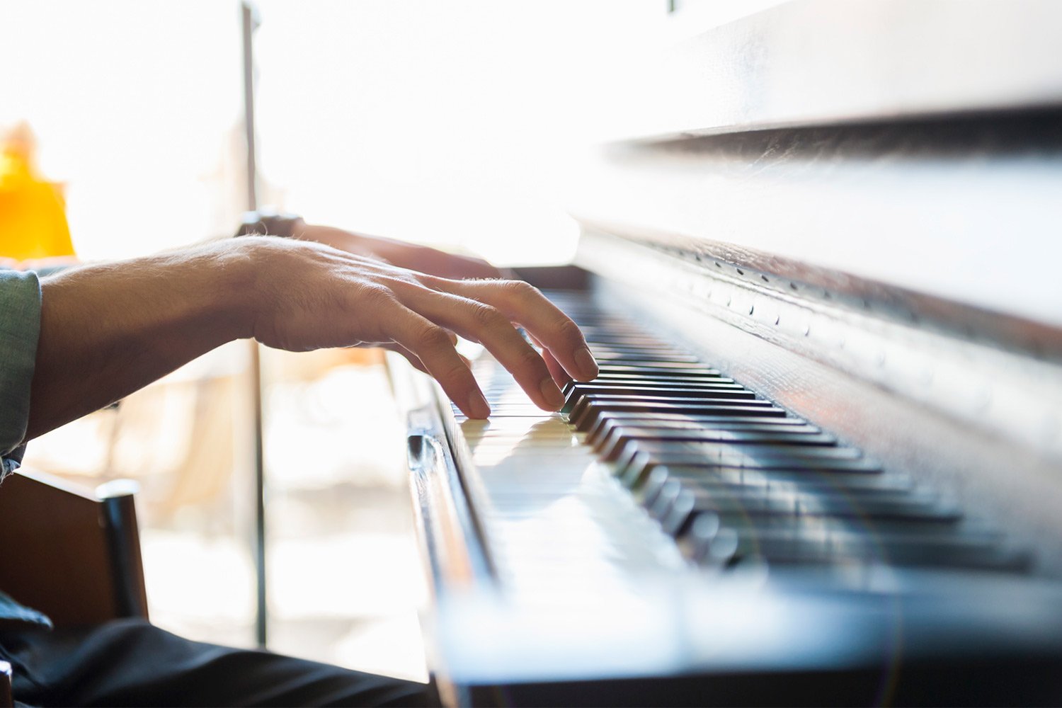 man playing piano