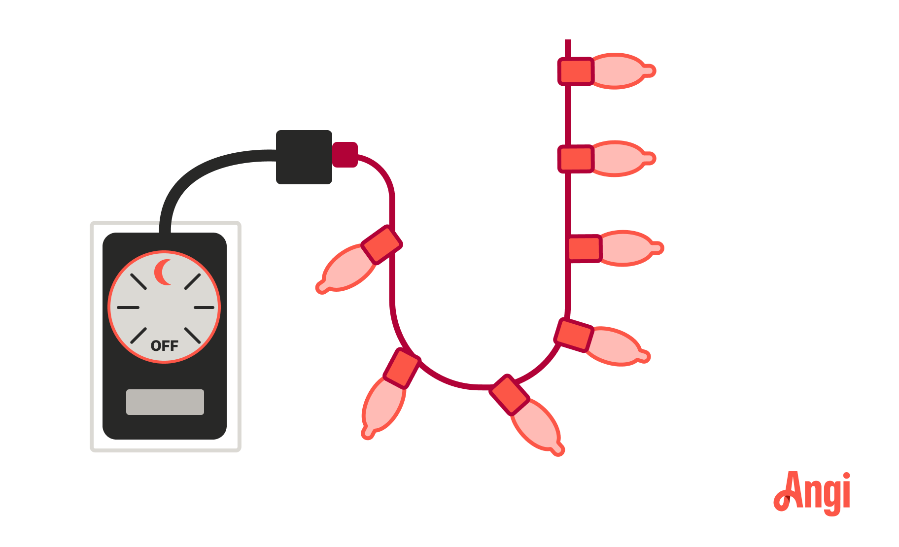 How to hang Christmas lights inside step 7; shine your lights all season long, syncing lights with a light sensing timer or a smart plug