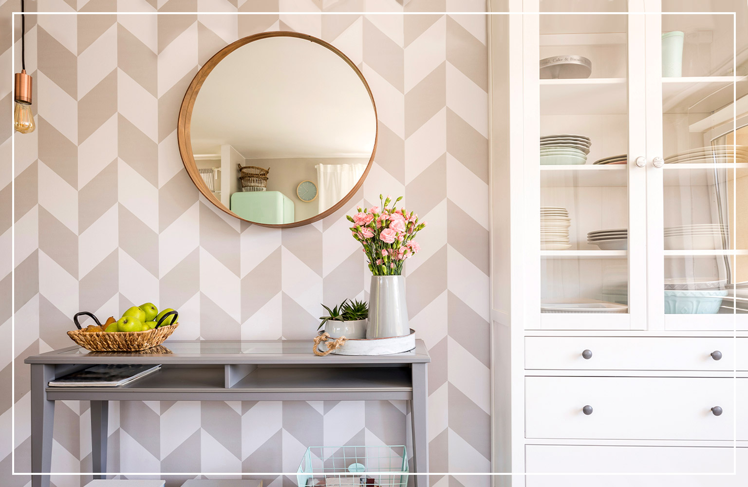 herringbone pattern wallpaper 