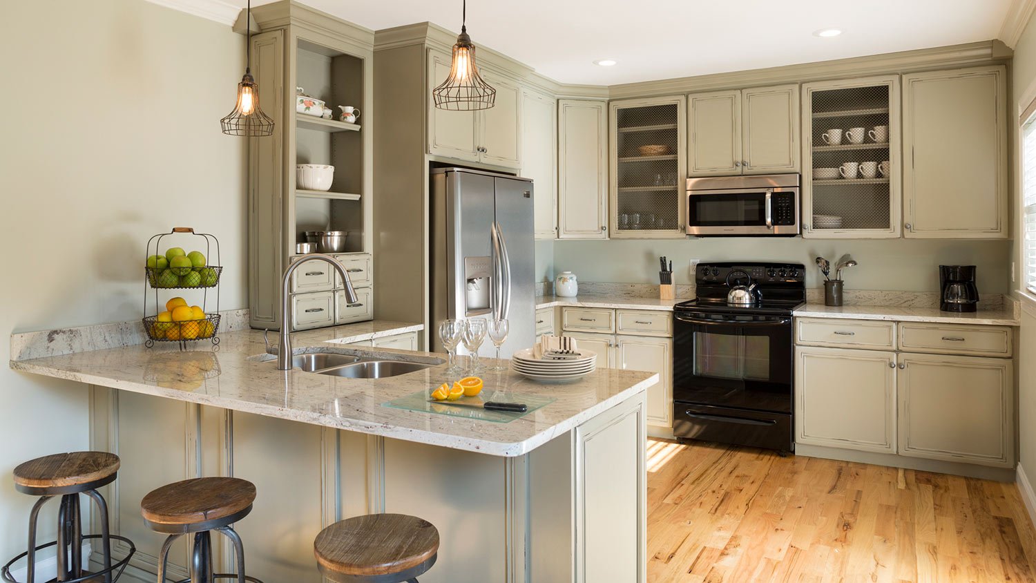 Historic kitchen with industrial design elements