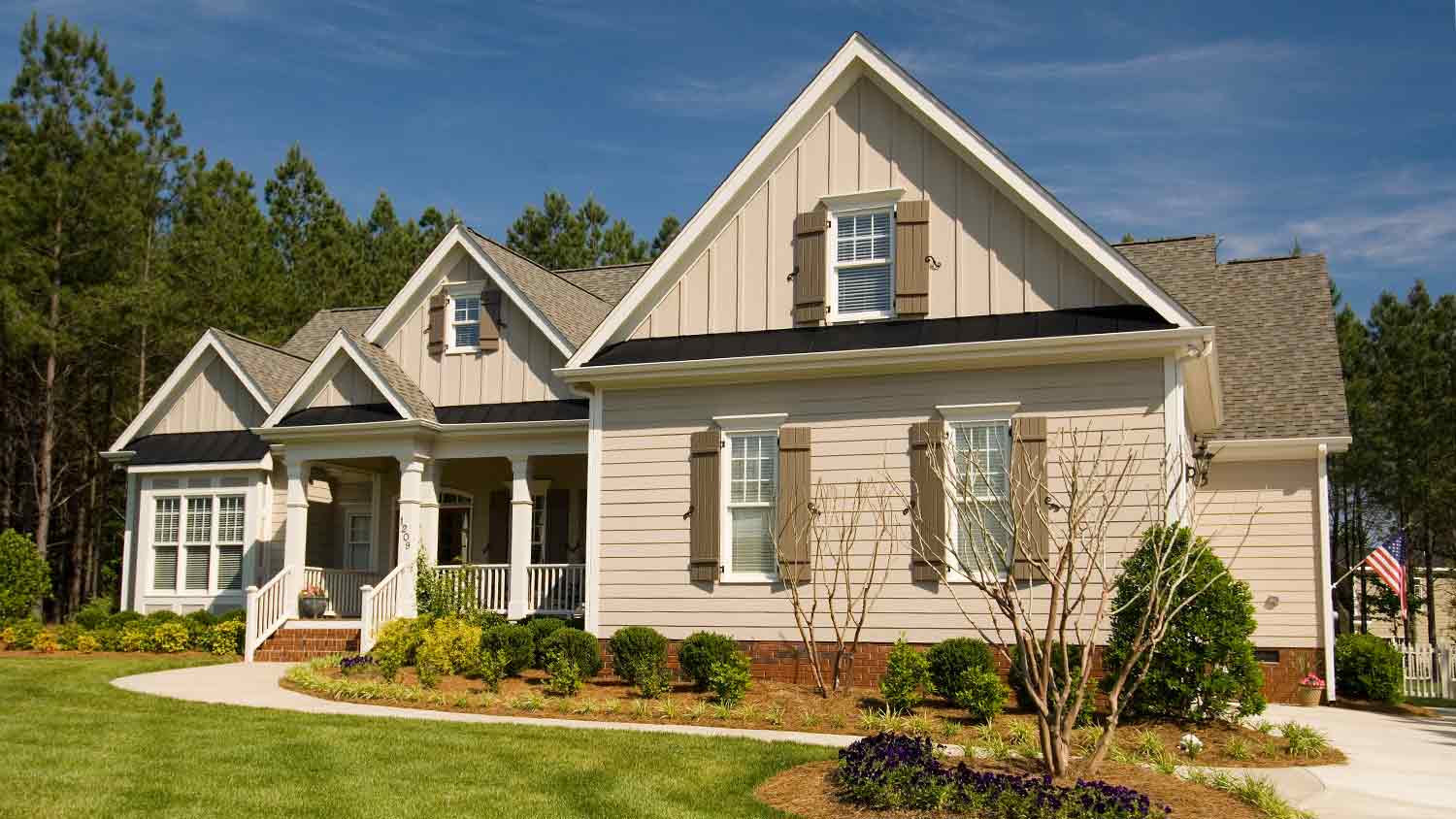 house with beige vinyl siding