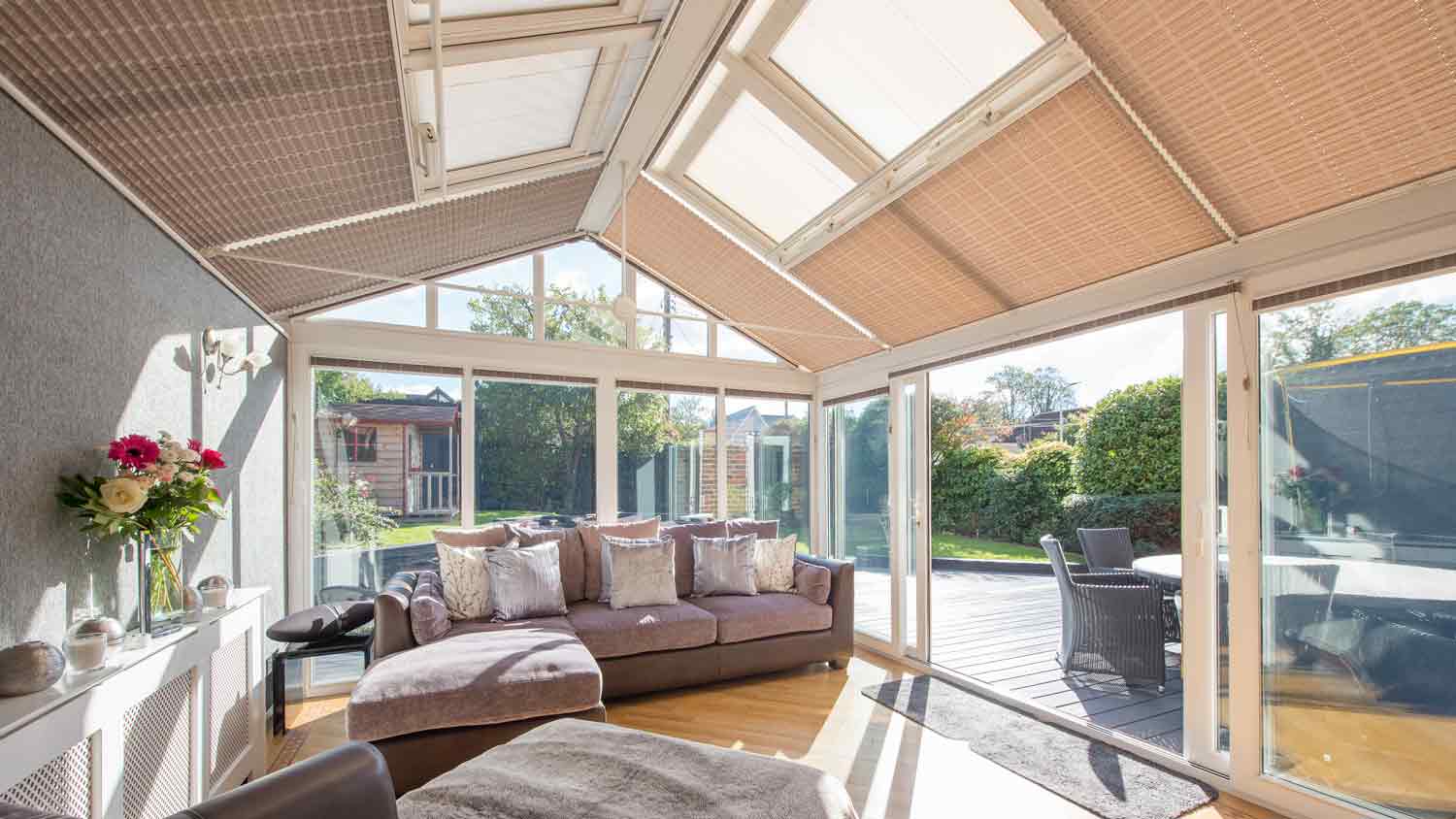 conservatory room with skylights