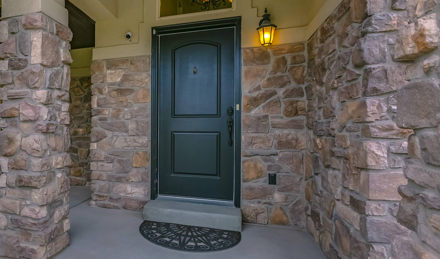 Home entrance with security camera